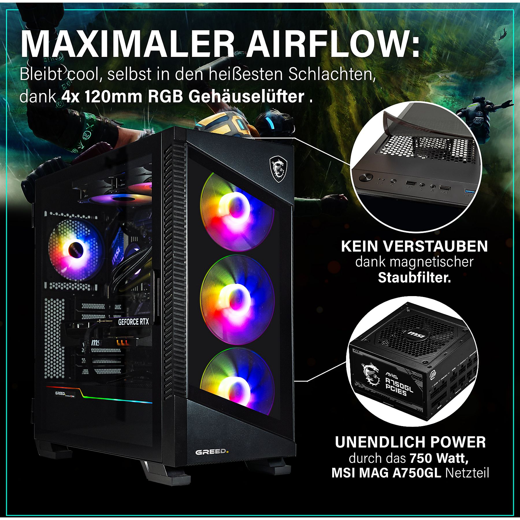 GREED MK5 POWER AMD Gaming PC – AMD Ryzen™ 5 9600X, 32 GB RAM, 1 TB SSD & NVIDIA MSI GeForce RTX™ 5070 Ti 16 GB GREED MK5 POWER AMD Gaming PC – AMD Ryzen™ 5 9600X, 32 GB RAM, 1 TB SSD & NVIDIA MSI GeForce RTX™ 5070 Ti 16 GB